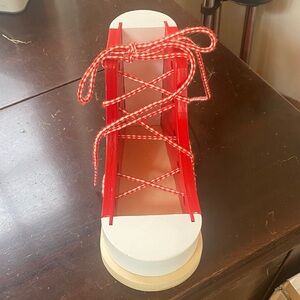 Melissa & Doug Red and White Lacing Shoe